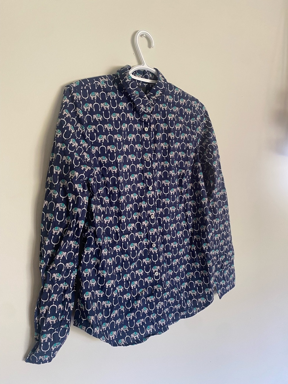 J. Crew Shirt Elephants Button Down Cotton